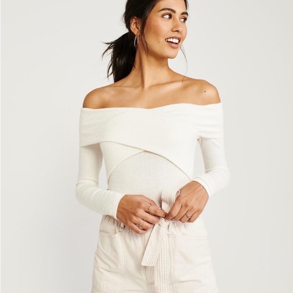 Abercrombie Off-The-Shoulder Cozy Long-Sleeve Top